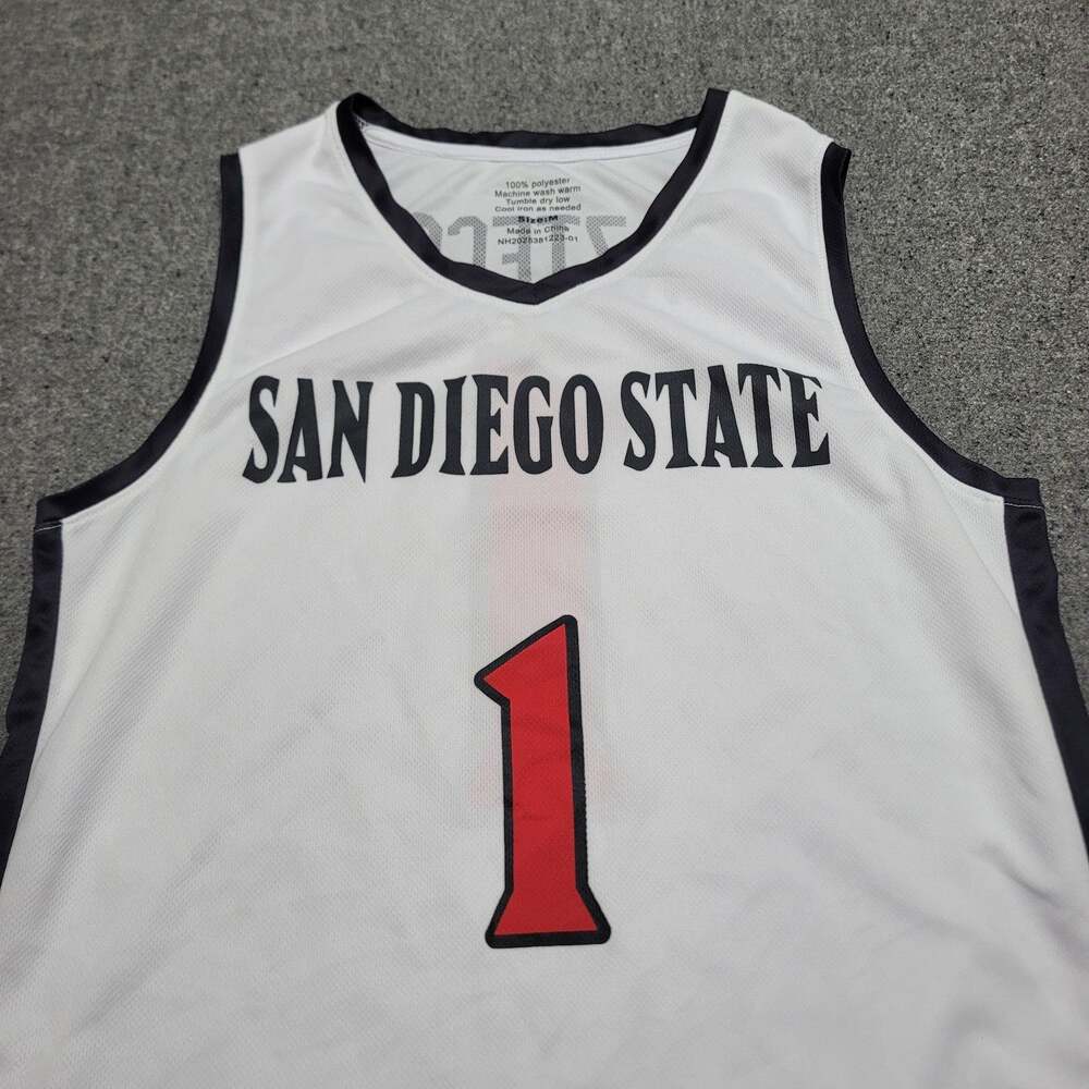 SDSU Aztecs Shirt Mens Medium White Basketball Jersey SGA Tank Top